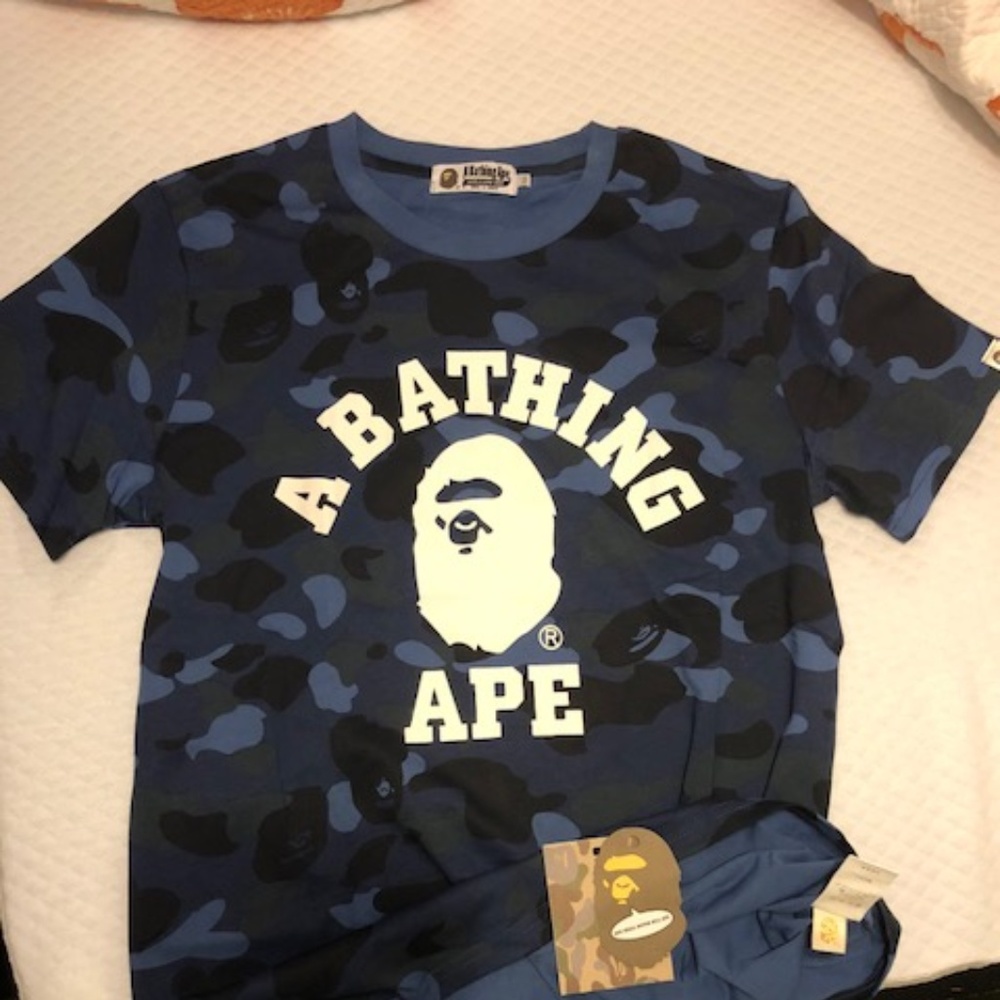 BAPE Mens Small Youth XXL Blue Camo